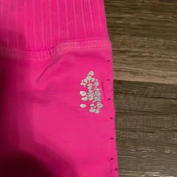 Free People -Pink Athletic Shorts High Waist Stretchy - Picture 2 of 4